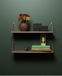 Maze Interior Pythagoras XS walnut/brass (shelf + brackets)